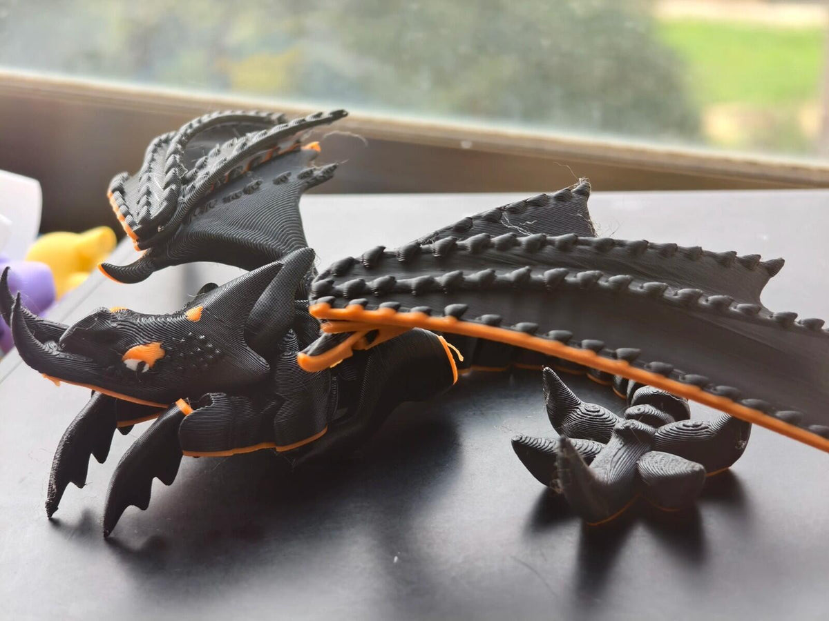 Dark Villain Dragon Figure | Fantasy Creature | 3D Printed Display Model