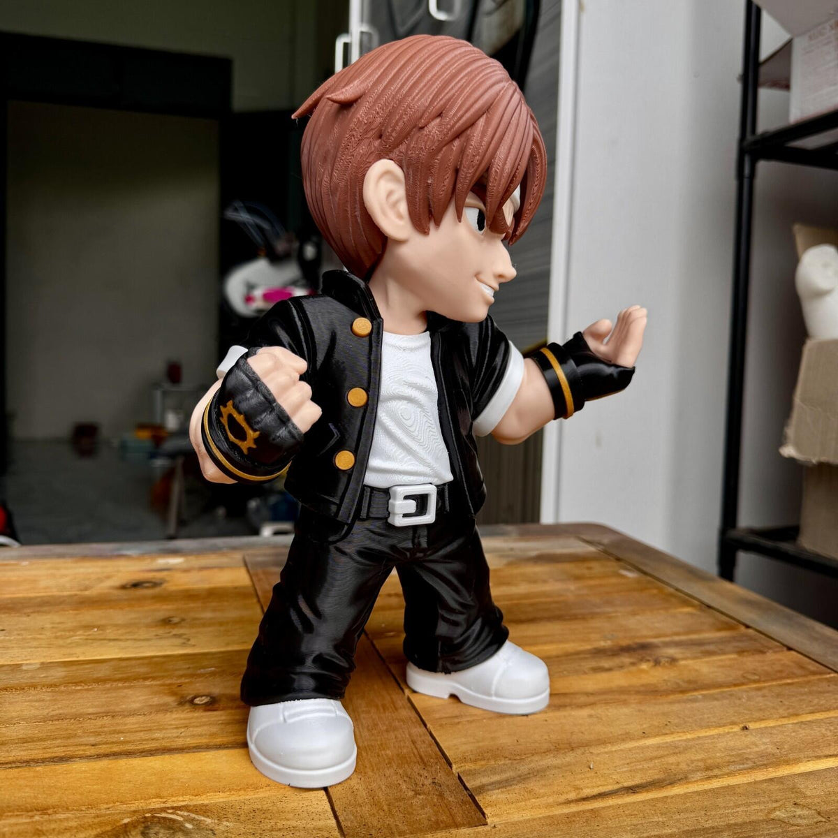 Kyo Inspired Flame Fighter – Chibi Fan Art – 28cm 3D Printed Figure