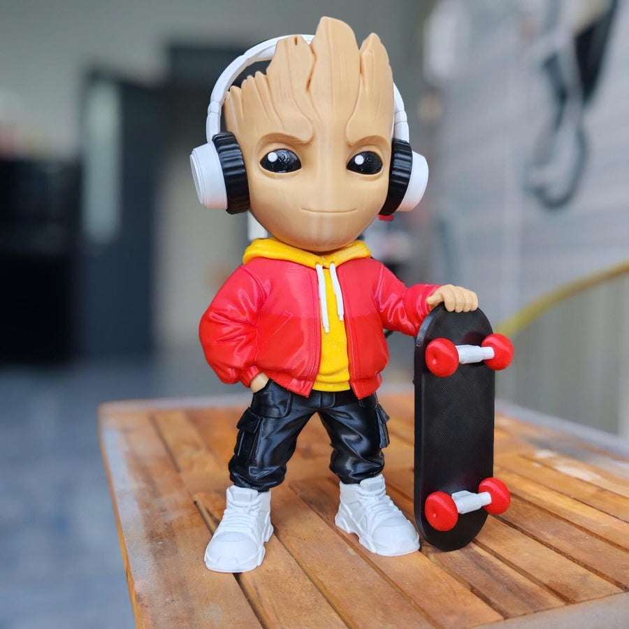 Baby Groot Urban Vibes – Fan Art 3D Printed Collectible